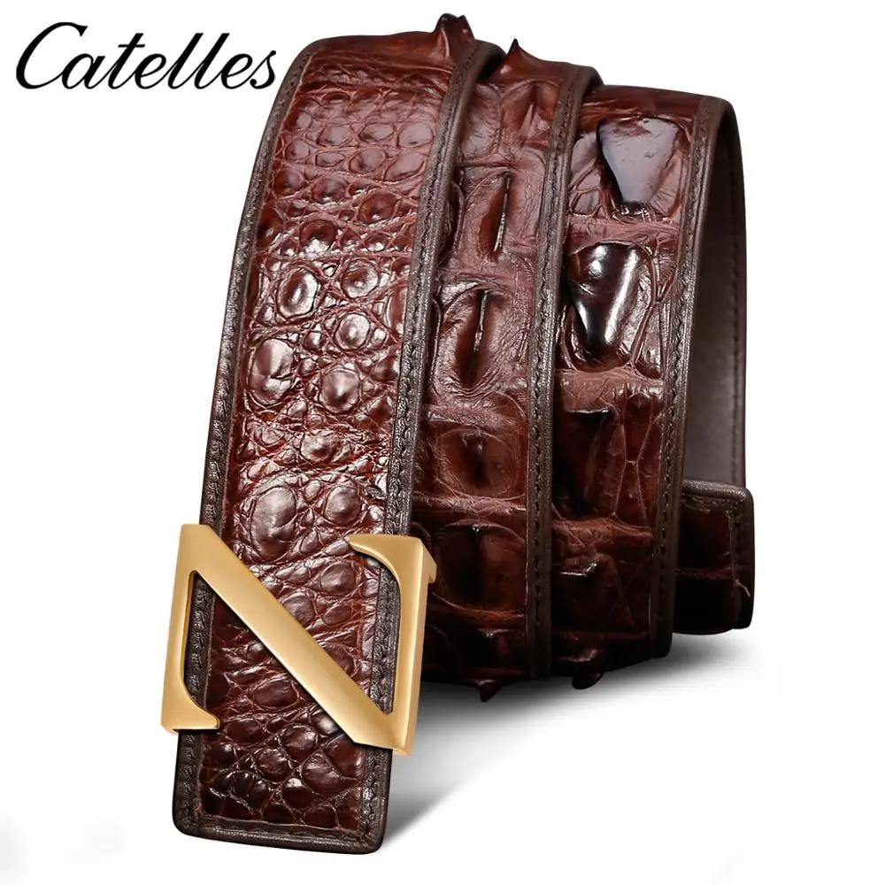 

Catelles Luxury Brand Genuine Crocodile Leather For Male casual Fashion Fesigner Straps Belt