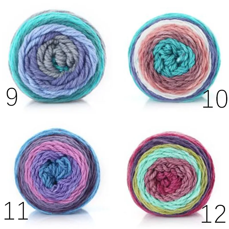 Радужная сегментная окрашенная пряжа 200 г/мяч для торта шерстяная сделай сам