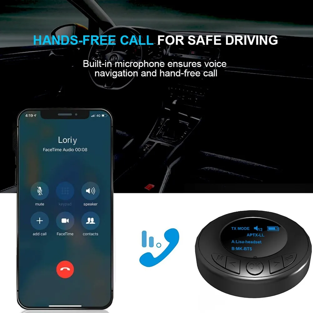 

Eshowee Bluetooth 5.0 CSR Supports APTX APTX LL Receiver transmitter OLED Wireless Audio