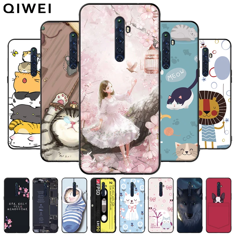 Для OPPO Reno2 Z чехол милый мультяшный Мягкий силиконовый чехол для OPPO Reno 2Z 2 Z чехол для телефона s черный бампер Капа для OPPO Reno2Z