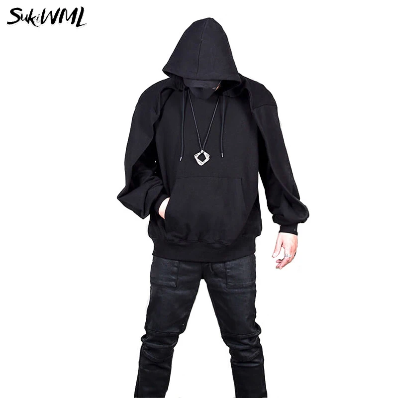 SUKIWML мужские толстовки с капюшоном коллекция 2019 года модные однотонные пуловеры