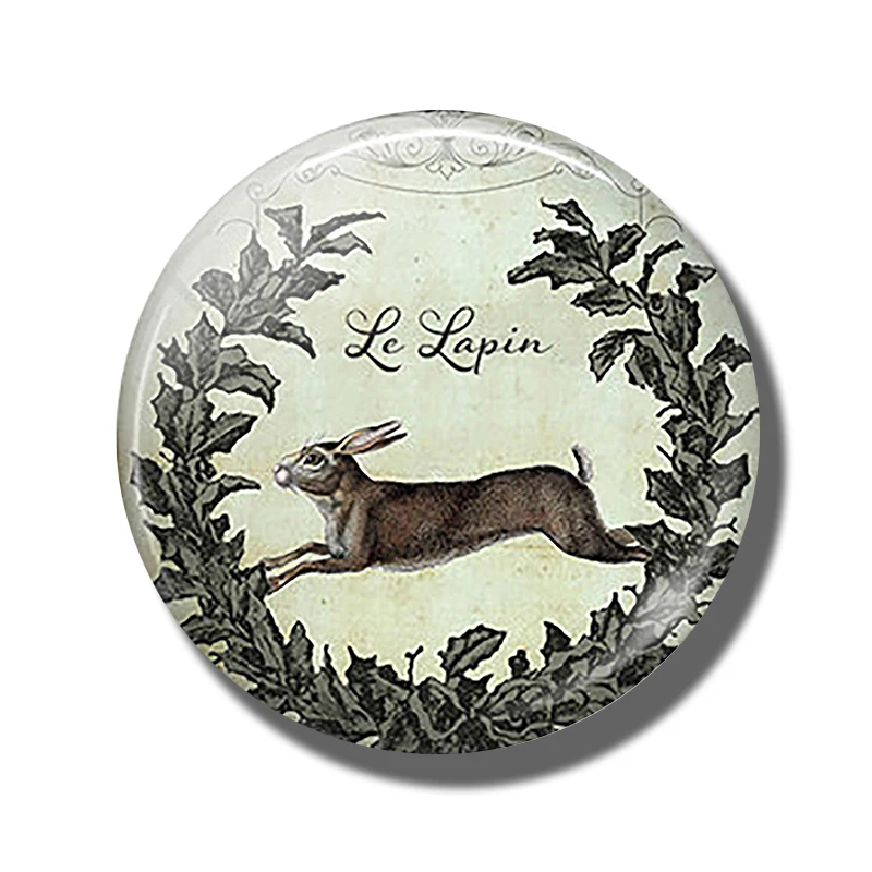 PACK OF 1 Петух Сова овца слон Павлин лошадь магниты на холодильник для детей 30 мм стеклянные круглые магнитные наклейки Животные декоративный холодильник - Цвет: PACK OF 1