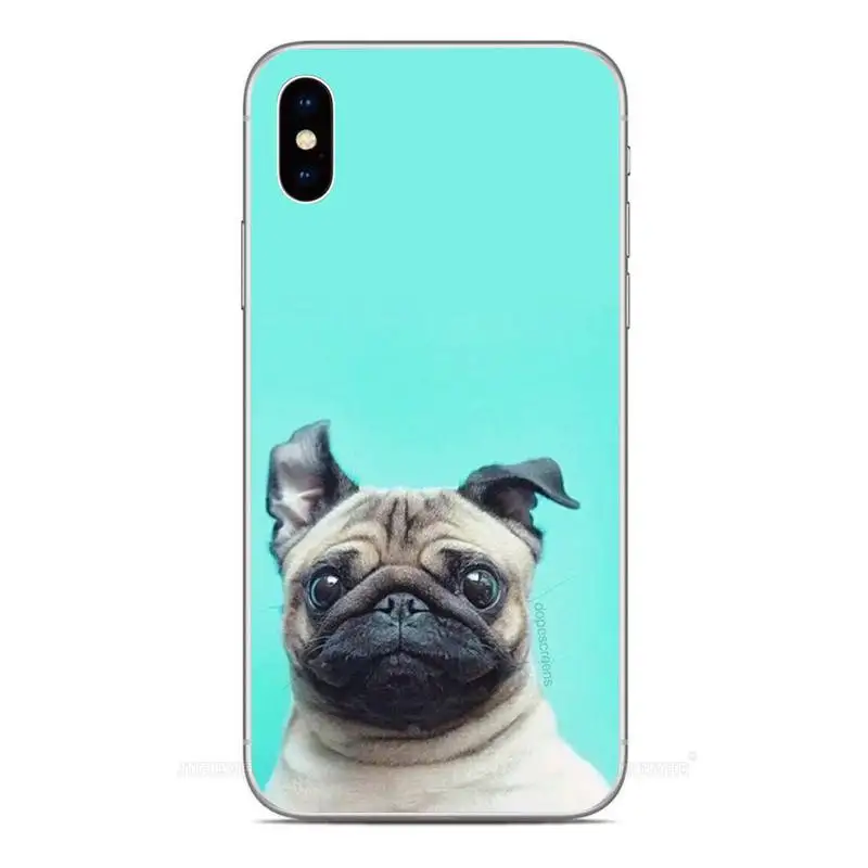 

Pug Dog French Bulldog Phone Case For Clear-Iphone 5 5s se 6 6s 7 8 11 12 X Xs Xr Pro Plus Max Mini Cover