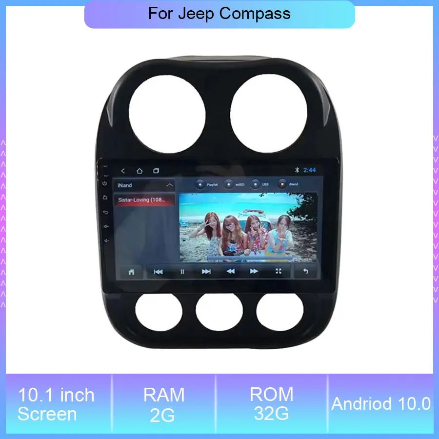 

10.1'' Android 10.0 Car Navigation Radio For Jeep Compass GPS Navigation Video Headunit Multimedia Radio Stereo