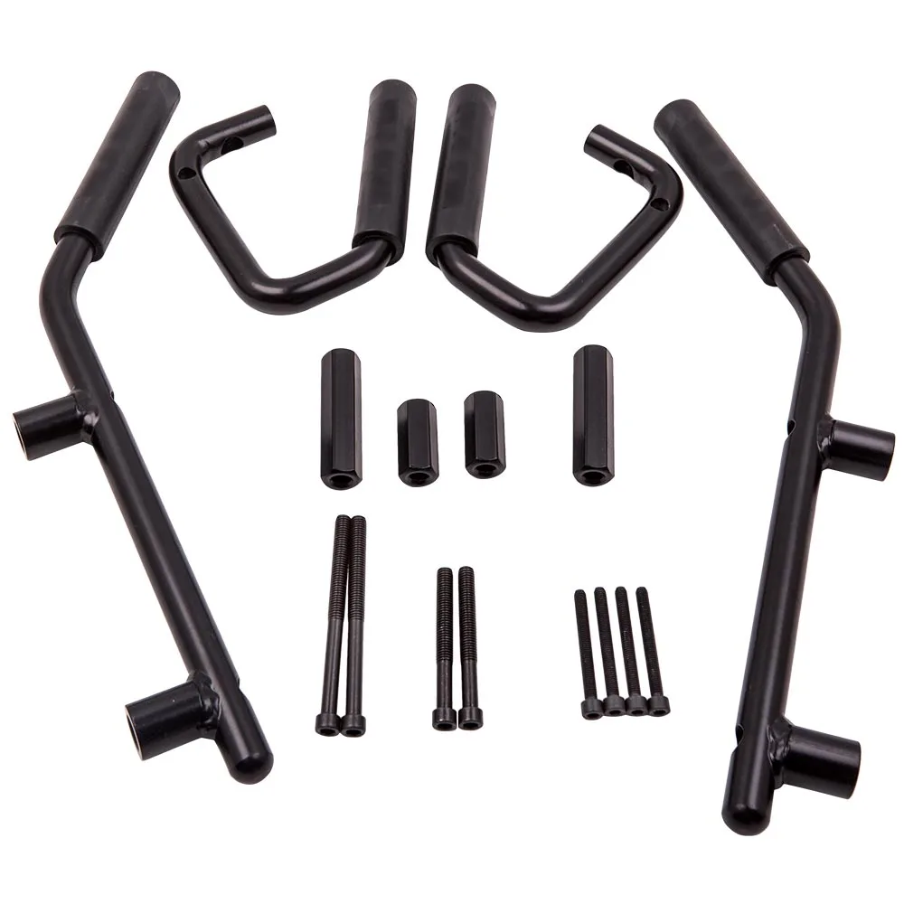 

4pc Black Front & Rear Steel Grab Bar Handles Kit for Jeep Wrangler JK 2007-2018