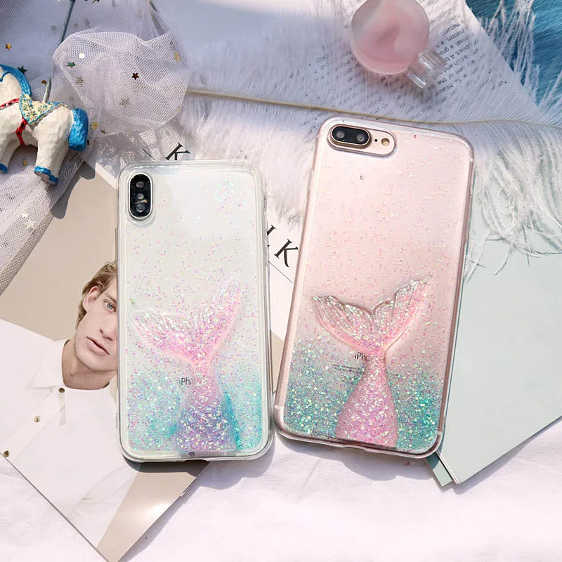 Чехол для xiaomi mi 9 8 lite A1 A2 lite A3 чехол F1 красный mi 7 7A Note 5 6 7 8 Pro милый Блестящий Прозрачный чехол для телефона с изображением русалки