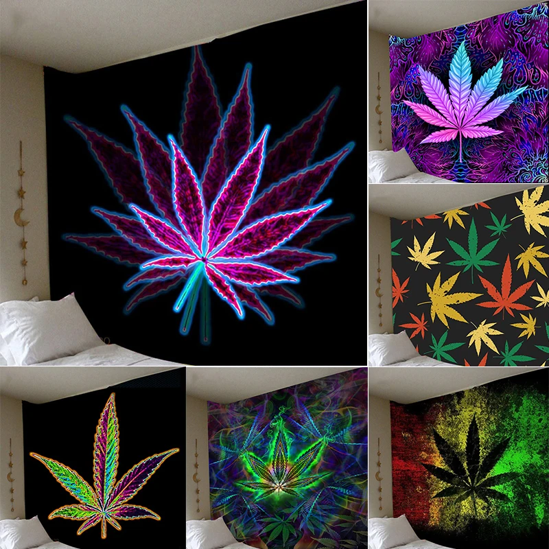 

Psychedelic Ahorn Blatt Wandteppich Hängen Tapiz Böhmischen Mandala Wandteppiche Wand Tuch Teppich Vorhang Decke Hause Decor
