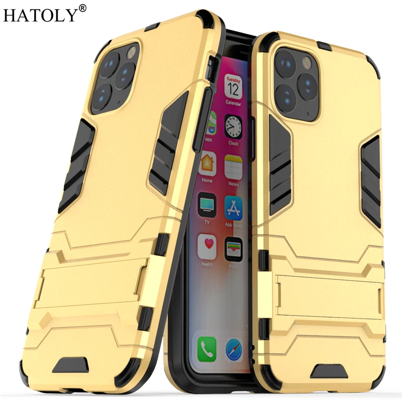 Gold Для iPhone 11 Pro резиновый корпус Робот Бронированный Чехол Жесткий ПК ТПУ задняя крышка телефона для iPhone 11 Pro защитный чехол для iPhone 11 Pro - Цвет: Gold