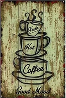 original design fresh hot coffee tin metal signs wall art poster wall decoration for cafe kitchen outdoor indoor wall panel