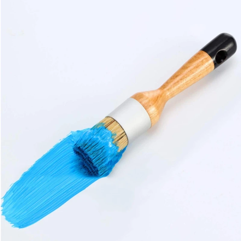 

4 Pcs/Set Flat and Round Chalk Wax Paint Brushes Bristle Stencil Brushes Tool