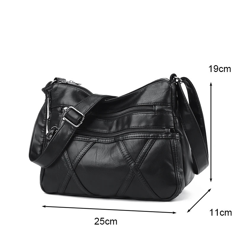 Сумки через плечо из искусственной кожи простые однотонные летние женские сумки