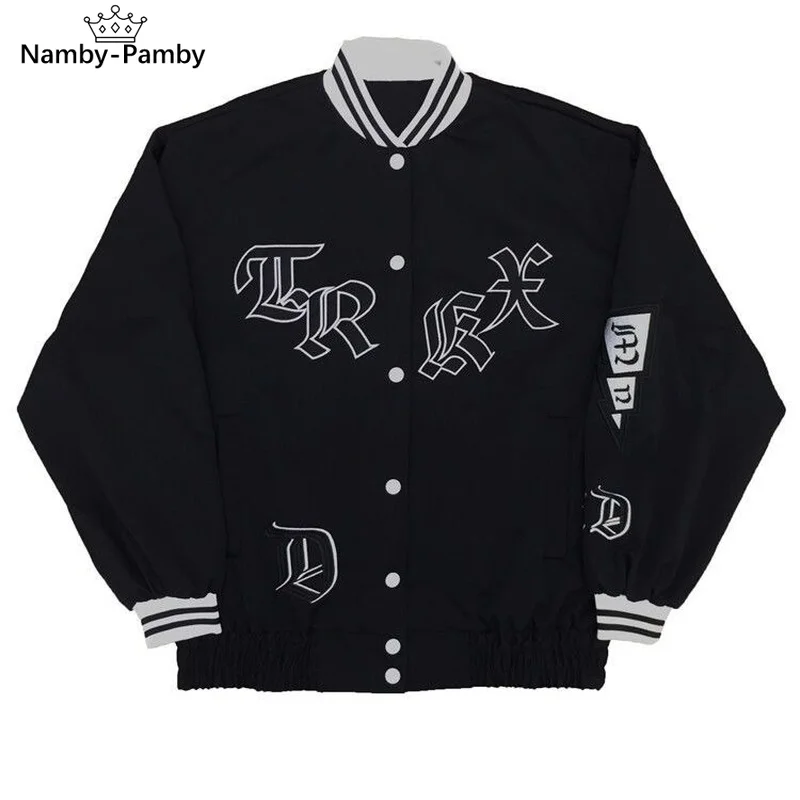 

2021 Spring Baseball Uniform Women Jacket Loose Casual Korean Coats Trend Harajuku Style Female Jacket Vintage Embroidered Tops