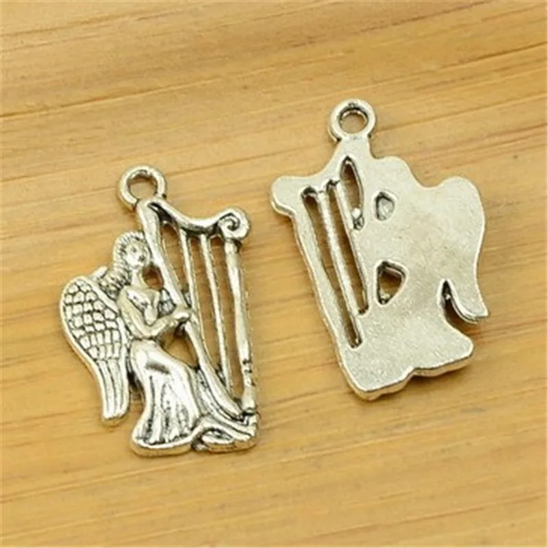 

100Pcs/lot Angels Instrument Charms 22x13MM Metal Charms for Jewelry Making