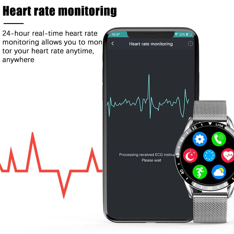 lige 2021 new smart watch men full touch screen sports fitness watch ip68 waterproof bluetooth for android ios smartwatch mens free global shipping