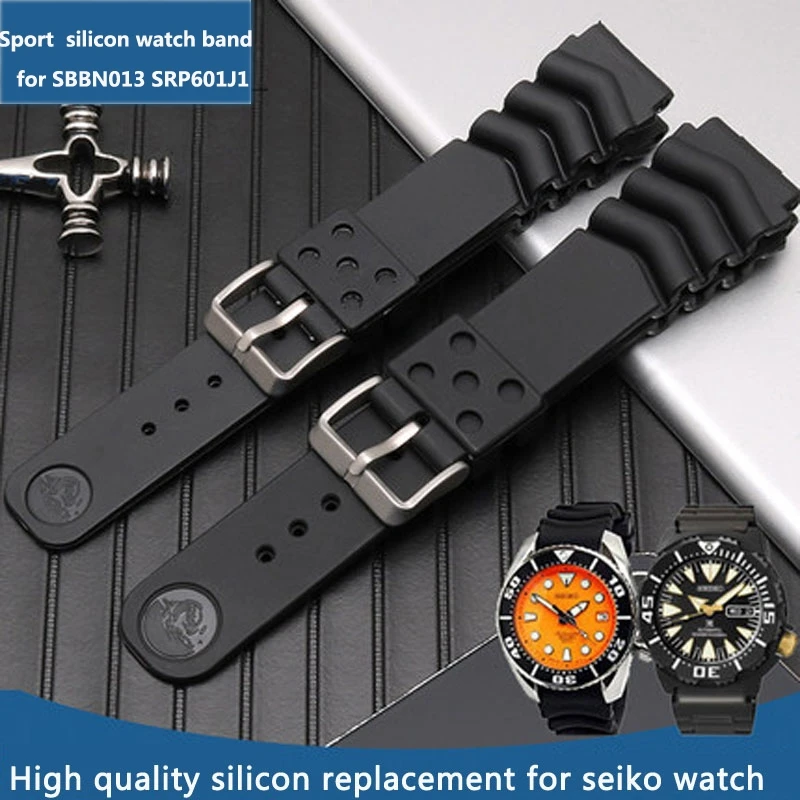 Sports silicone rubber watch band for seiko water trend No. 5 canned abalone SBBN013 SRP601J1 SKX007K2/SKX009J1 SKX011J1 watchs