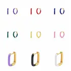 MC 100% 925 пробы серебра 2021 эмаль маленькие серьги в виде колец, Для женщин Циркон серьги яркие красныецели в виде геометрических фигур модные серьги