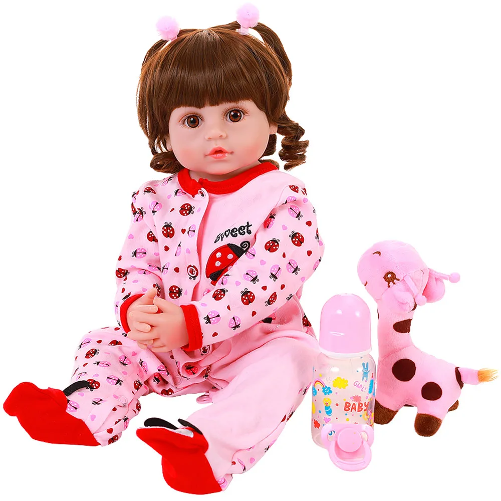 Реалистичная кукла реборн детская игрушка с жирафом Очаровательная принцессы