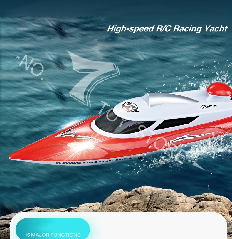 HJ806 Electric RC Boat 35KM/H High Speed Radio Remote Controlled Speedboat Racing Ship Steerable Boats Toy VS Feilun FT012 FT011