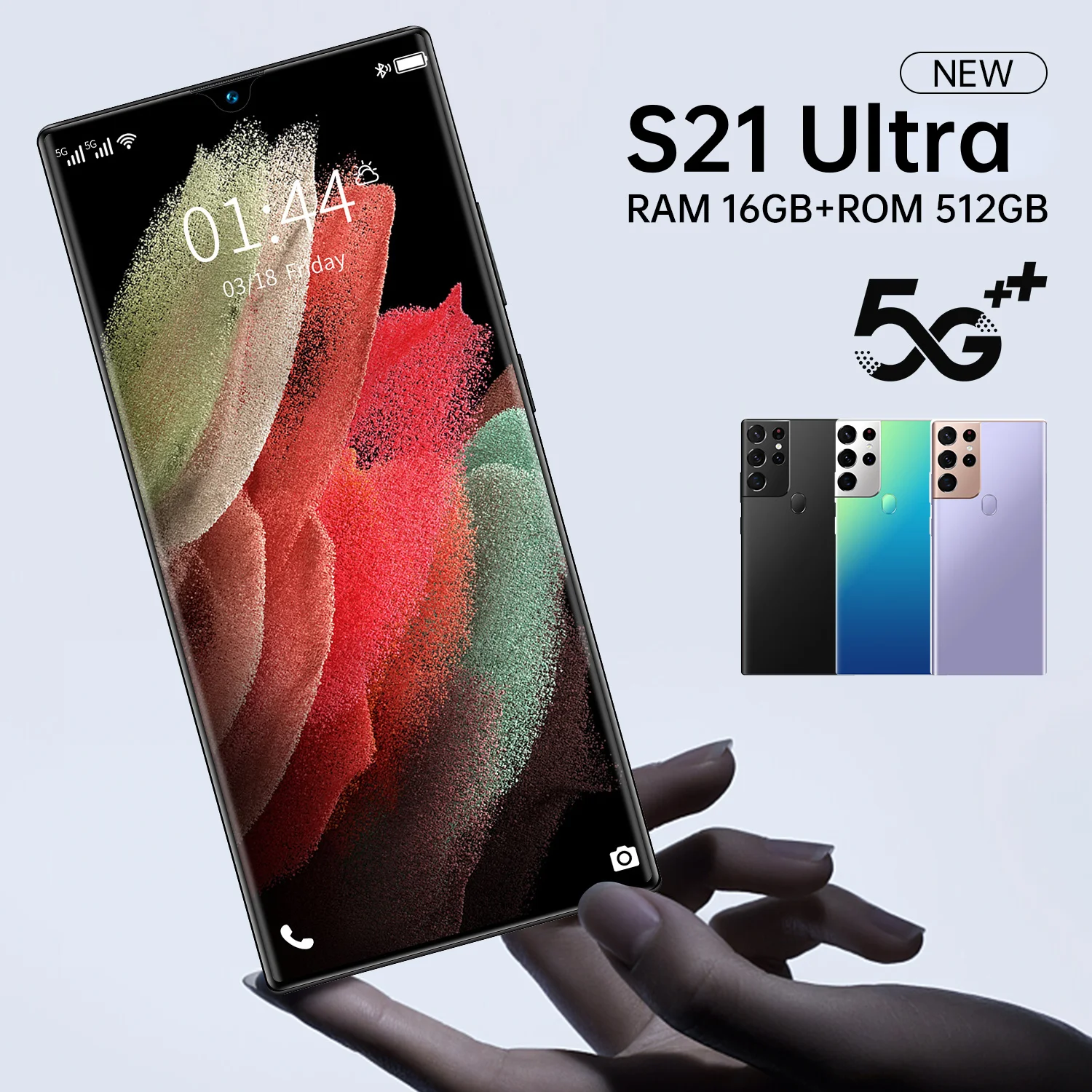 

2021 New 5G Ultra-thin True Fingerprint Unlock Smartphone 12+512GB for Samsung Galaxy S21 Ultra Mobile Phone Huawei Cellphone