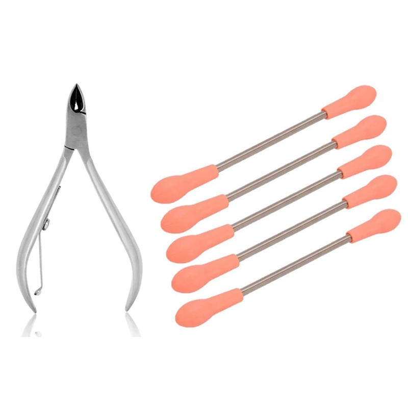 

5 Pcs Facial Hair Remover Stick Epilator Threading Beauty Tool & 1 Pcs Stainless Steel Single Spring Screw Cuticle Tong