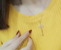 fashion zircon chinese knot key pendant necklace original high quality brand logo jewelry gift