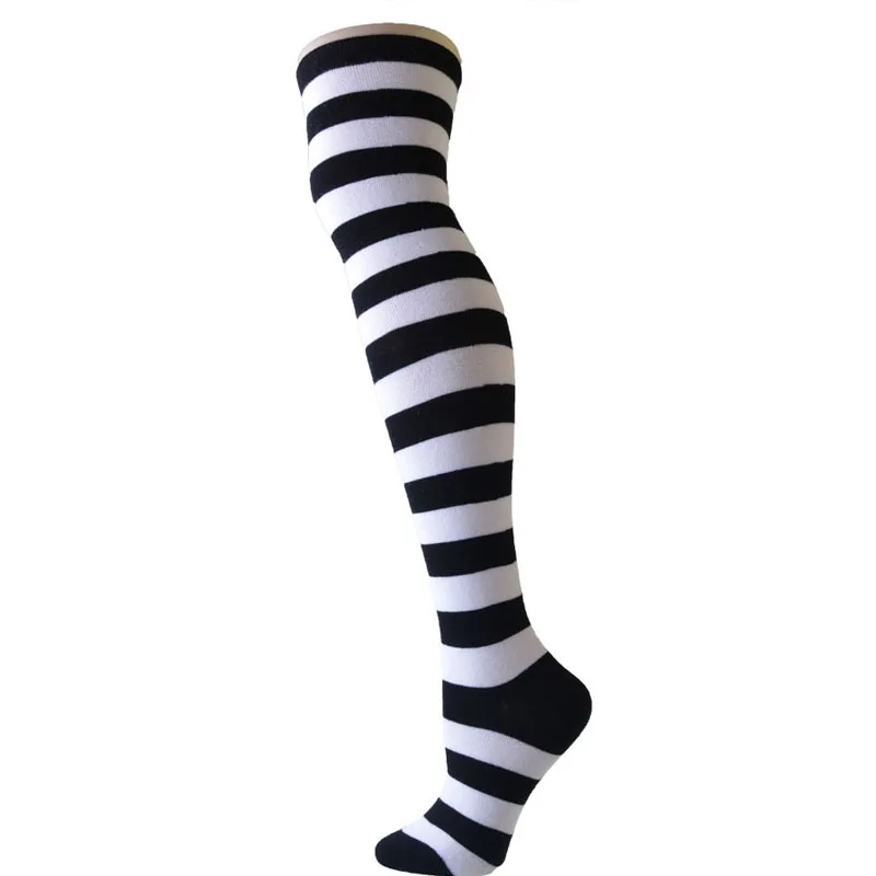 

Sexy Socks Solid Color Women Long Socks Warm Cotton Thigh High Socks For Ladies Girls Fashion Striped Knee Socks