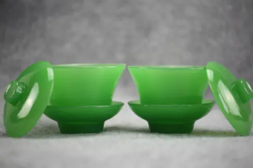 Пара китайских изысканных чайных чашек ручной работы за пределами COMPAR