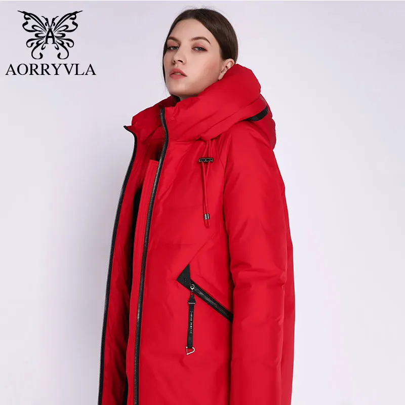 AORRVLA зимний женский пуховик длинный с капюшоном биопухом пуховик толстый хлопок Повседневная женская зимняя куртка хорошего качества