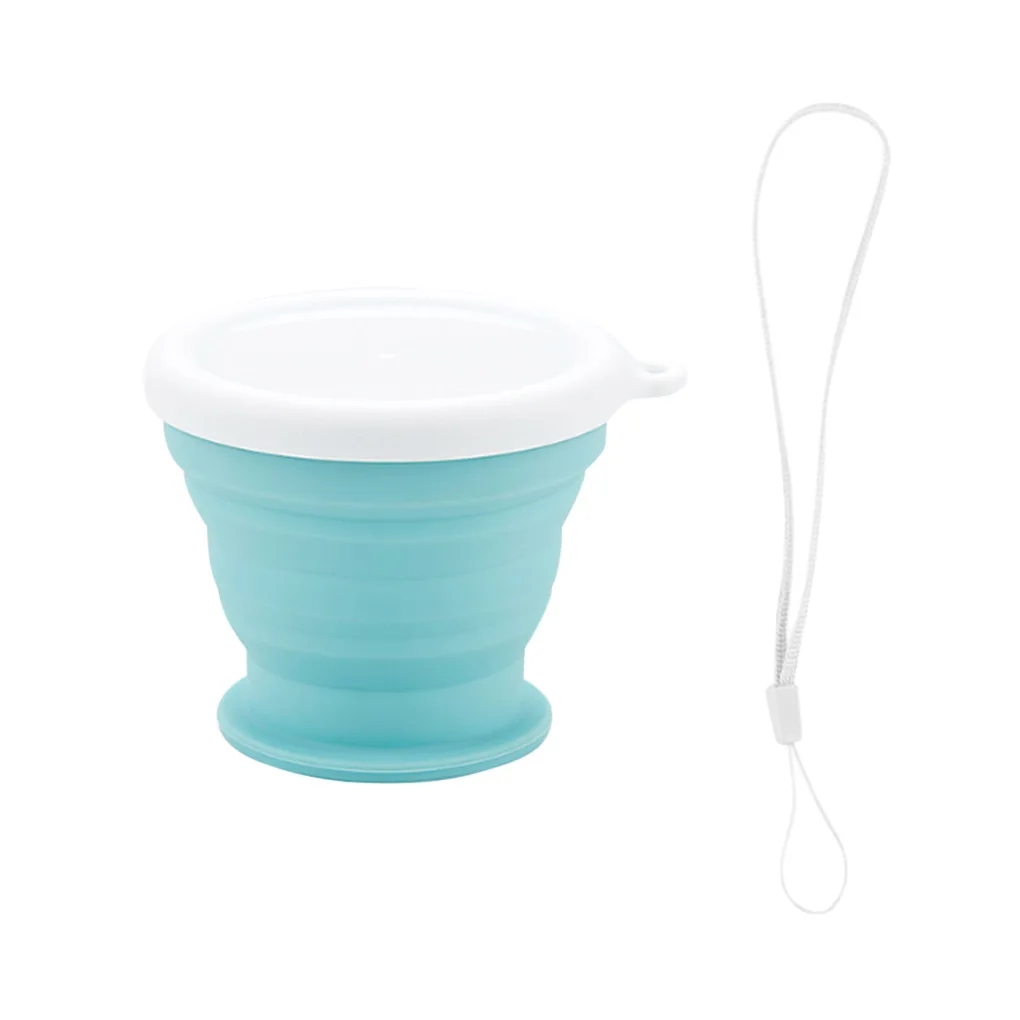 

2 Pieces Silicone Folding Cup Portable Outdoor Travel Water Bottle Telescopic Collapsible Coffee Mug Blue