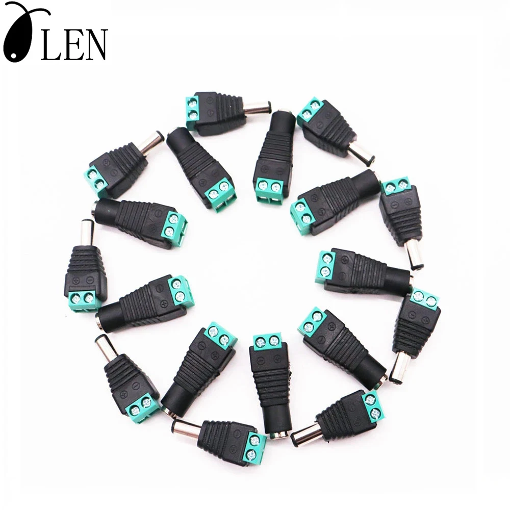 

DC Power Wire Connectors Plug Female Jacks Male Socket 2.1x5.5mm Female Male Connector For LED Strip CCTV Security Camera DVR