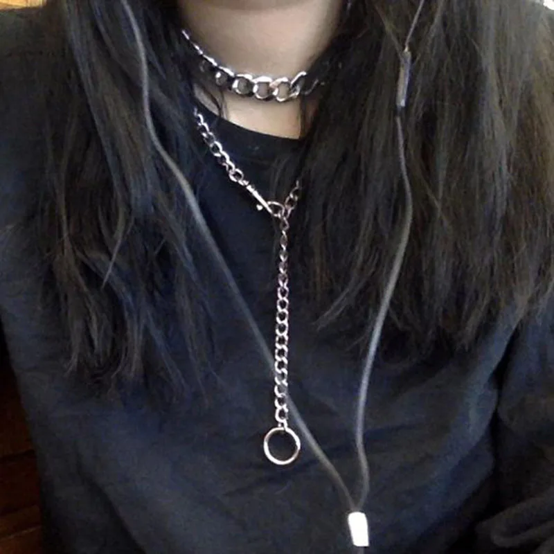 Колье ручной работы с круглым носком для мужчин и женщин Круглая Серебряная