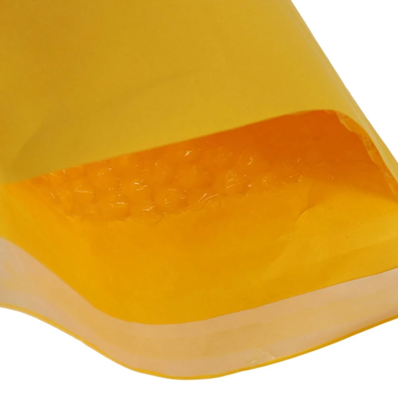 

50Pcs Top Quality Yellow Kraft Bubble Mailers Padded Envelopes Shipping Bag Self Seal Business School Office Supplies