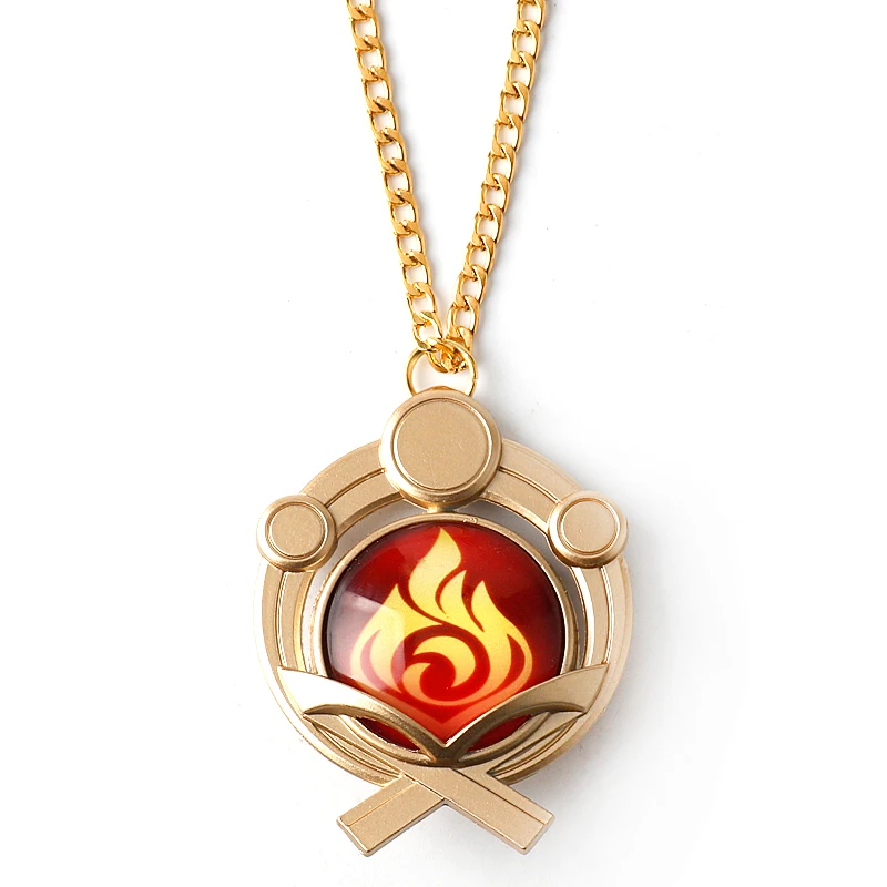 Ожерелье Game Genshin Impact Vision Lnazuma Ganyu Keqing Wendi Xiao светящееся ожерелье из 7 элементов