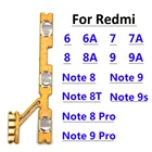Гибкий кабель с кнопкой включения и выключения громкости для Xiaomi Redmi 6, 6A, 7, 7A, 8, 8A, 9, 9A, Note 6, 7, 8, 8T, 9, 10 Pro, 9S, Power Flex