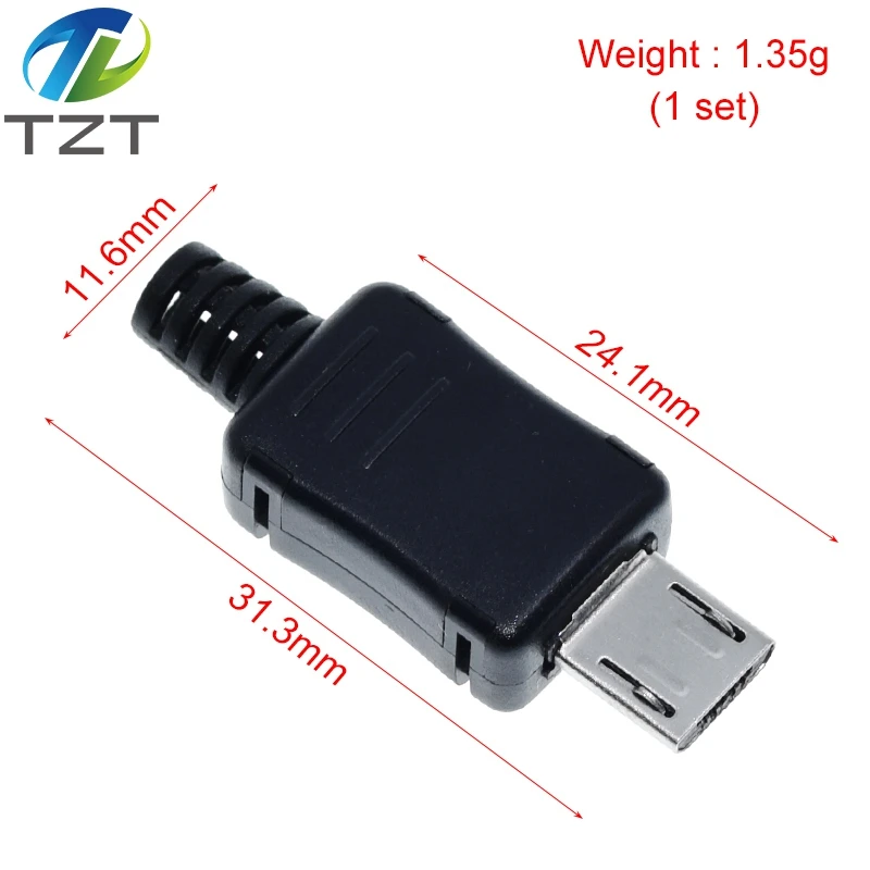 TZT Высокое качество 10 шт. микро USB разъем Мужской Micro 2 0 5PIN с пластиковой крышкой