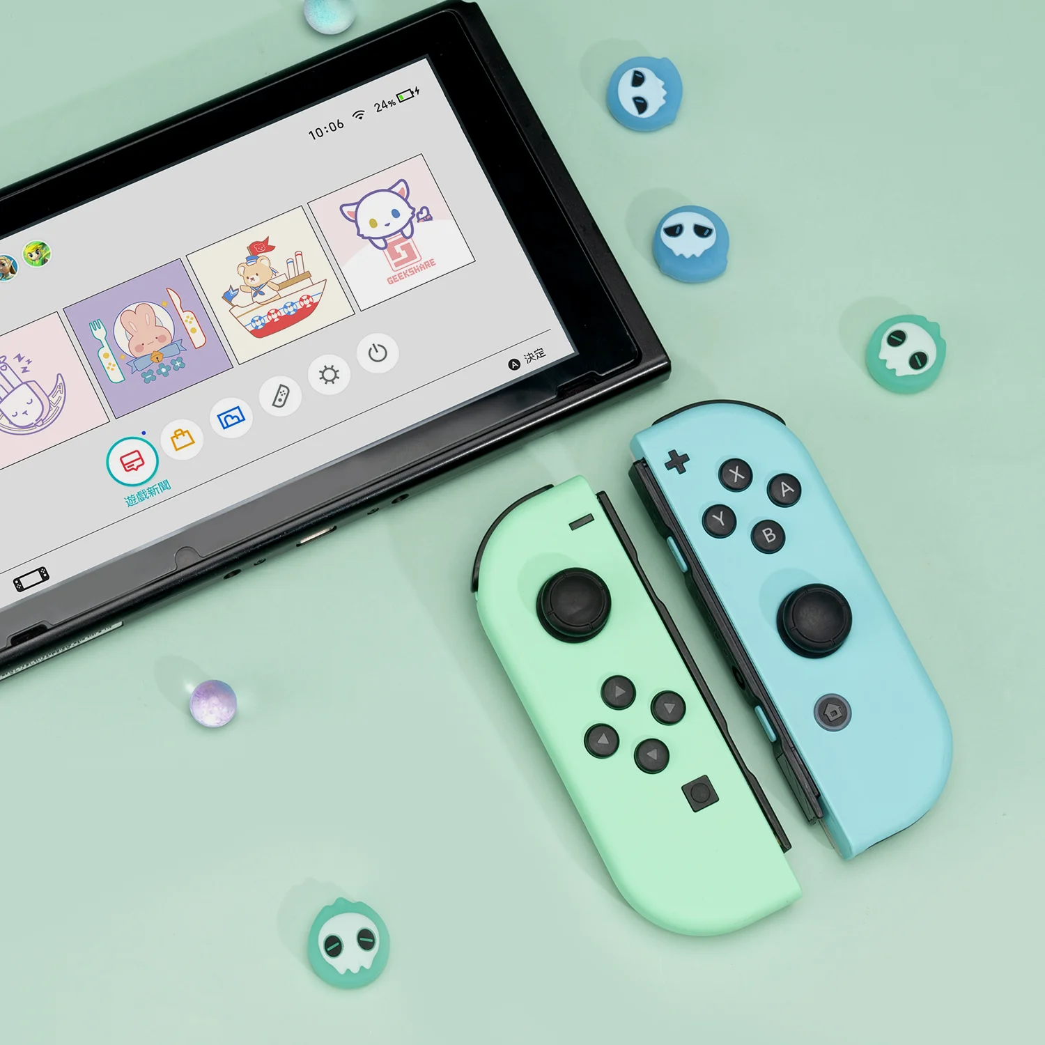 GeekShare силиконовые колпачки джойстика Nintendo Switch Joy-con для Oled Защитная Наклейка ключа