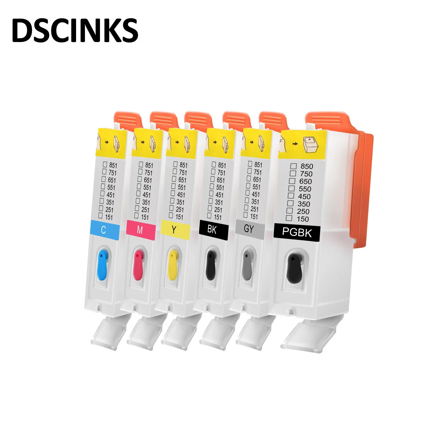 Многоразовый картридж PGBK CLI251 BK C M Y GY для canon MG6320 MG7120 MG7520 IP8720 6 цветов с чипом ARC|ink