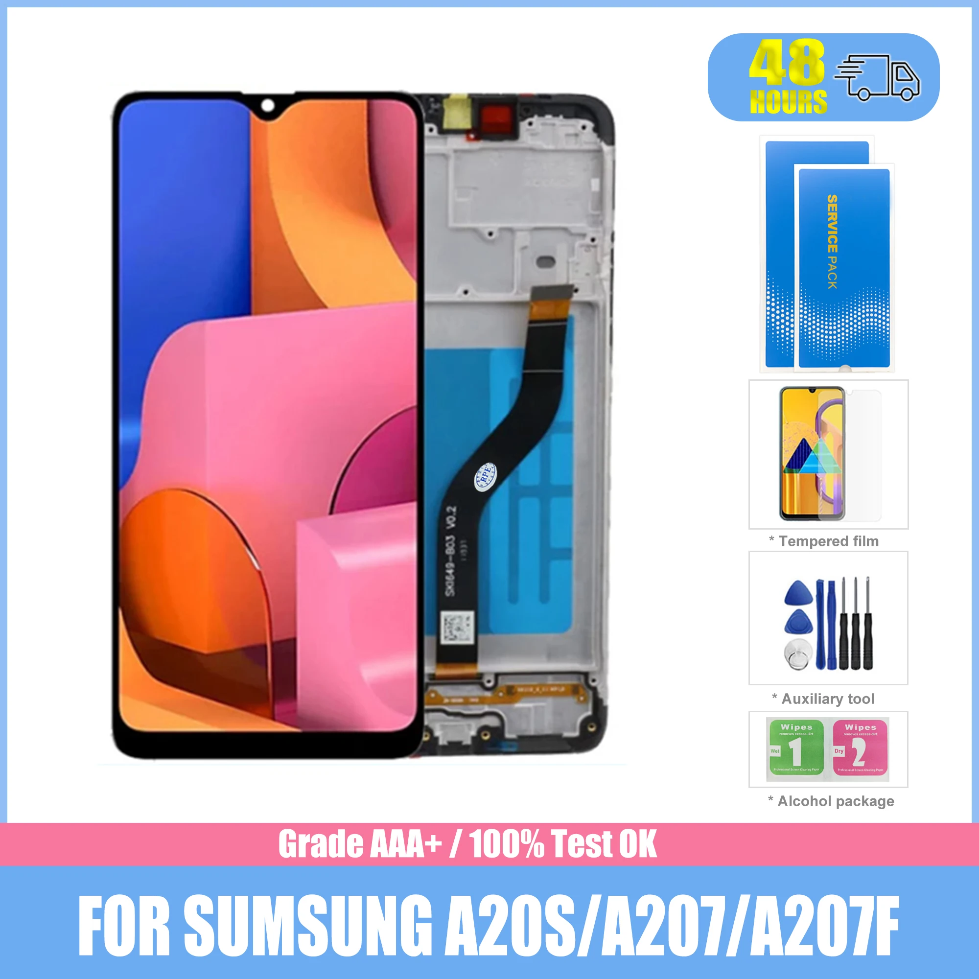 

100% Оригинальный ЖК-дисплей для SAMSUNG Galaxy A20s A207 A2070 SM-A207F, ЖК-дисплей, экран, дигитайзер, монтаж, запчасти для A20S
