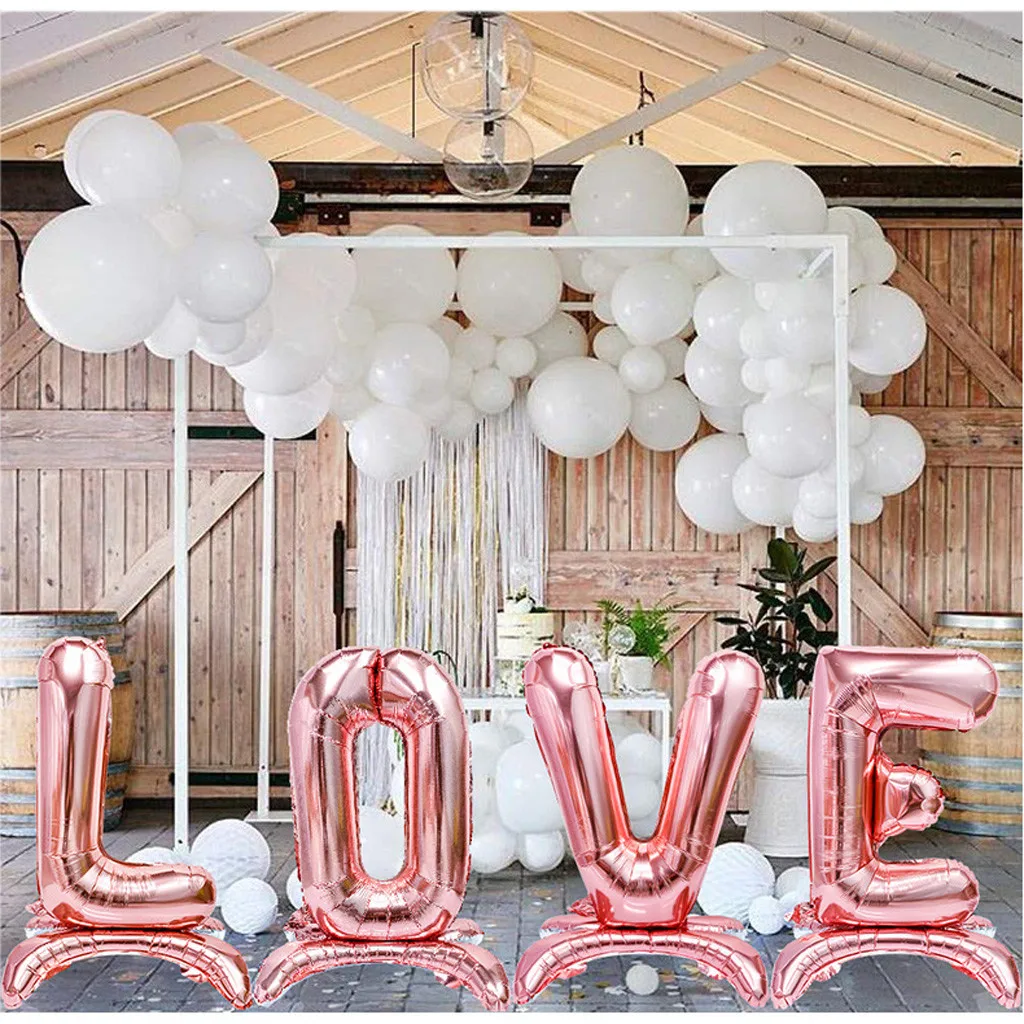 Алфавит &quotлюбовь&quot Серебряный Золотой Розовый Красный Шар 32 дюймов алюминиевая