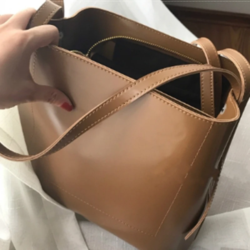 

Casual Simple Bucket Bag Square Ladies Handbag Shoulder Messenger Bag Female Handbag Wallet