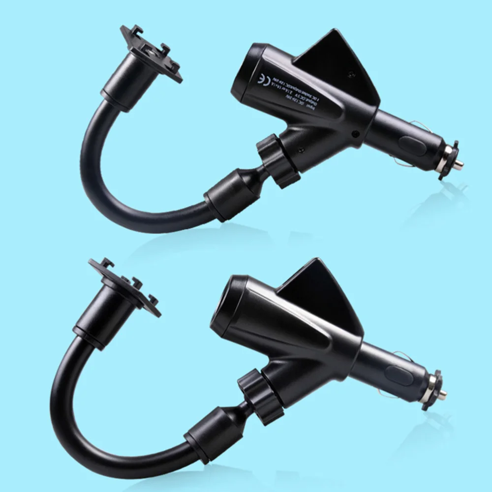 

Car Phone Mount Charger Cigarette Lighter Phone Holder Dual USB Charger for Phones Tablets and More Devices