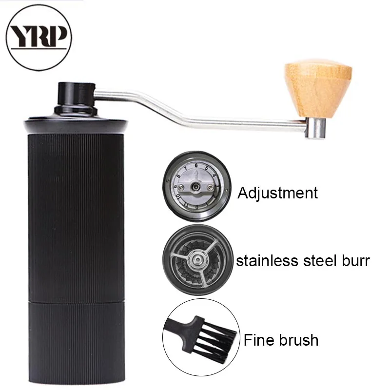 

Manual Coffee Grinder Stainless Steel Burr Grinding Conical Bean Miller Coffee Mill temperi Bearing mini portable coffee maker