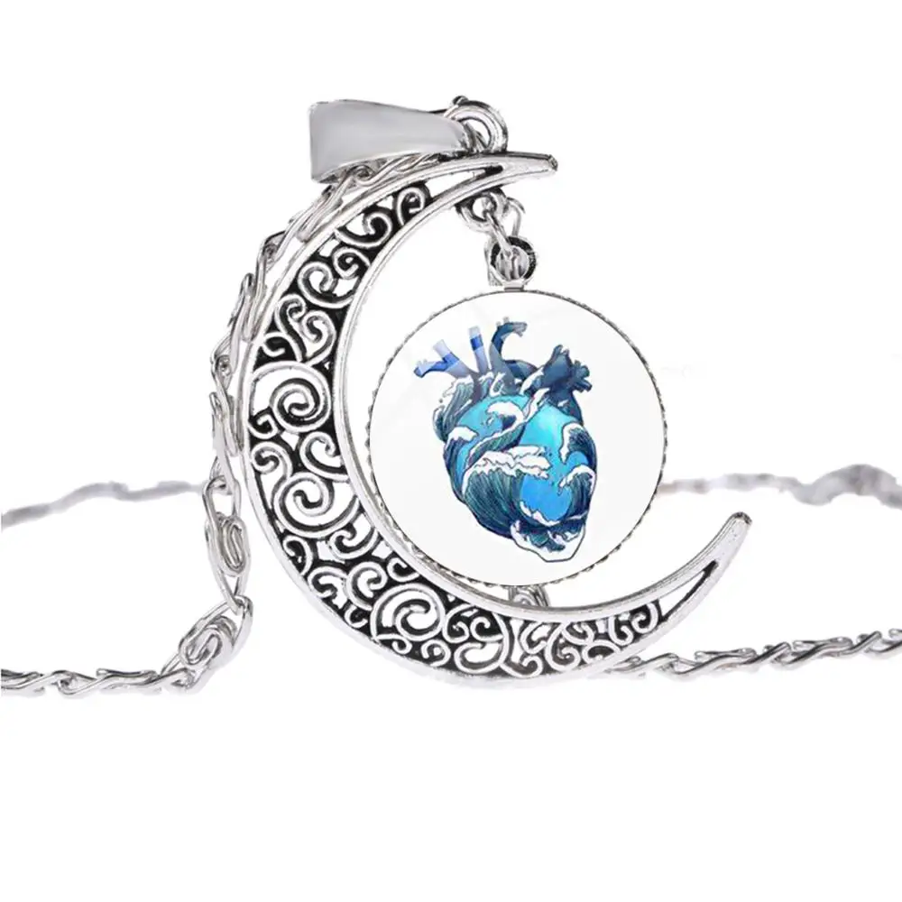 Модное ожерелье с принтом русалки рыбьего хвоста песочные часы большой волны