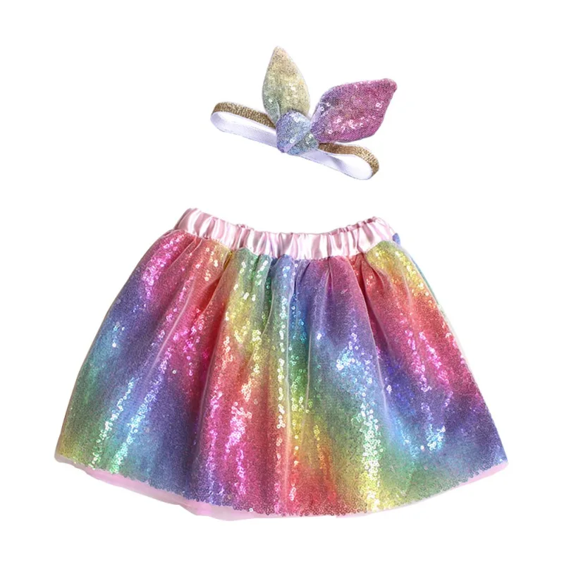 Юбка для маленьких девочек с блестками короткие юбки пачки эластичной резинкой