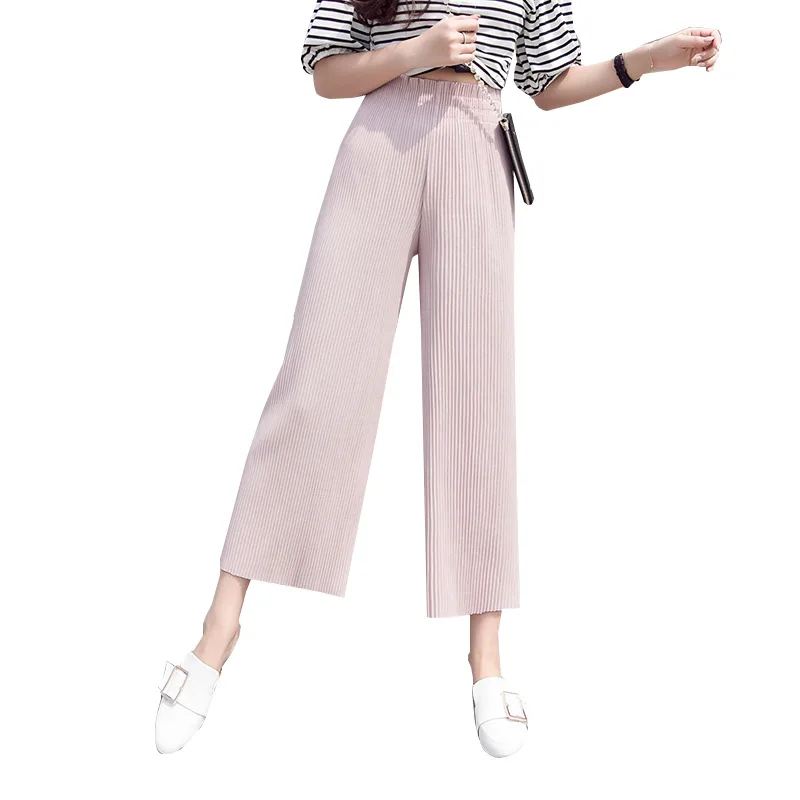 

Spring and Summer New Style Women's High Waist Wide Leg Pants Women's Ankle-length Chic Loose Pleated Pants Streetwear Trousers