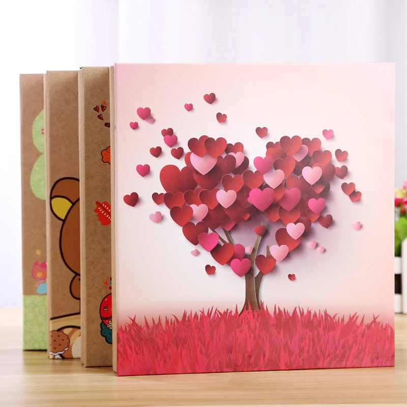 

300 Pockets Photos Cartoon Cover Interleaf Photo Album Wedding Baby Kids Cartoon Photo Album for 5, 6 Inch Photos WY80503