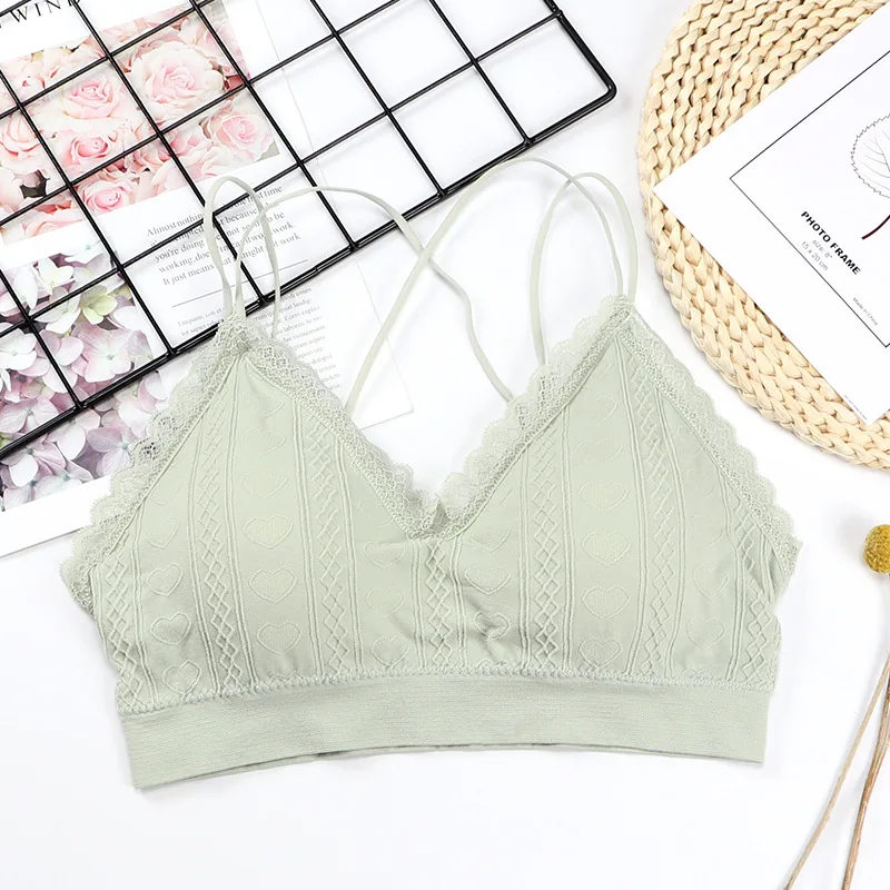 Женский кружевной бюстгальтер CHRLEISURE в Вертикальную Полоску без косточек