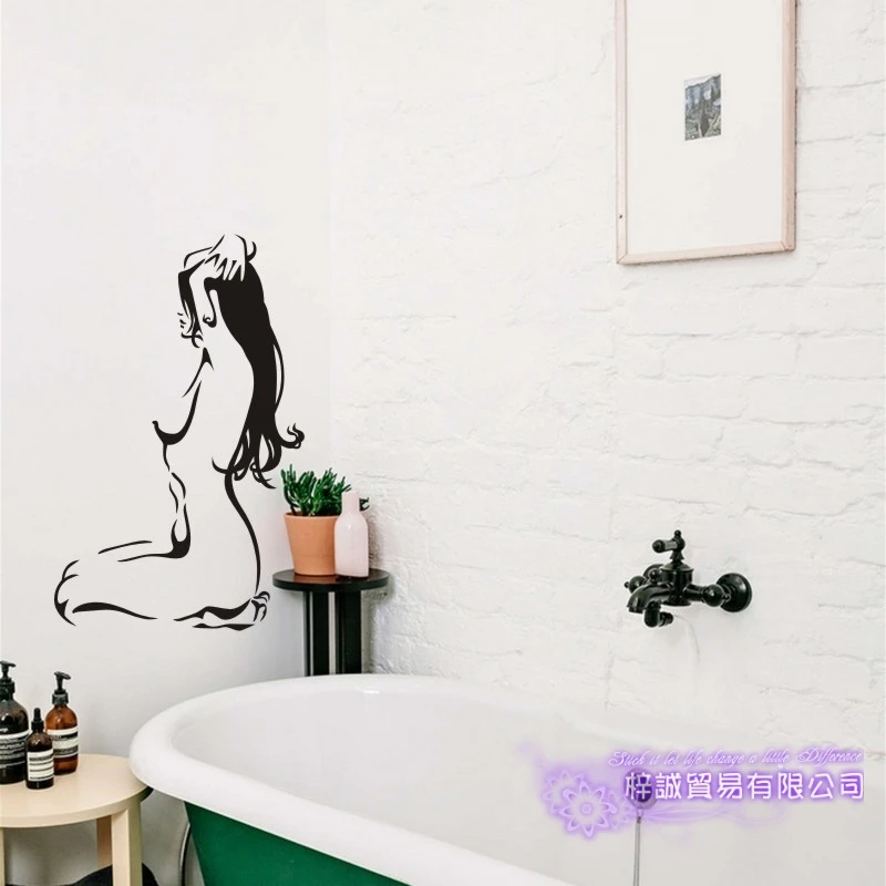 Сексуальная девушка наклейка Красота голой Стикеры стены Ванная комната для