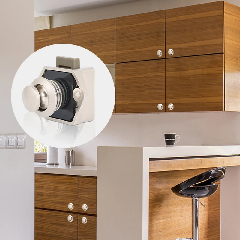 Push Button Catch Cupboard Door Knob Latch Lock for Caravan RV Camper Motor Home | Обустройство дома