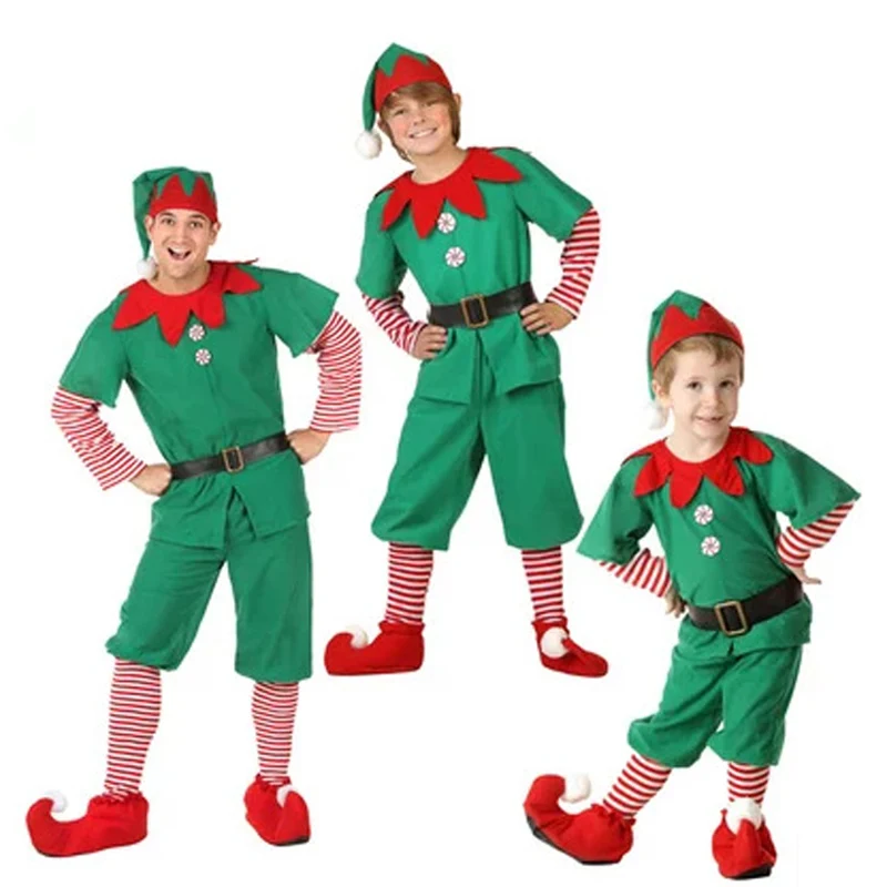 2020 женские и мужские для мальчиков девочек Рождественский костюм эльфа взрослых